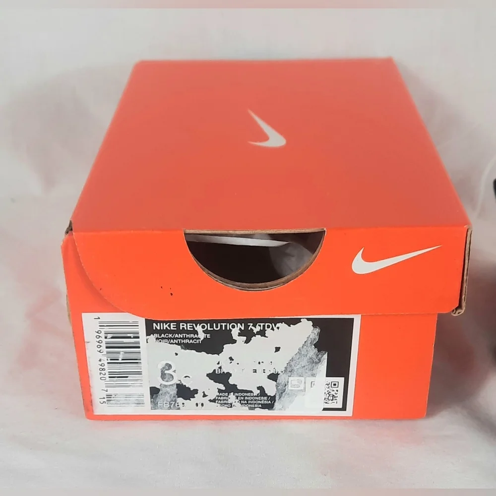 Nike Revolution 7 Baby Toddler Shoes Size 3C Black Anthracite FB7691-001 NEW